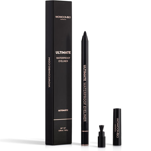 Ultimate Waterproof Eyeliner Pencil with Built-in Sharpener - Smudge-Proof - Long Lasting - Stays On All Day - Creates Bold & Defined Lines - Eye Makeup for All Ages & Skin Types (BLACK)