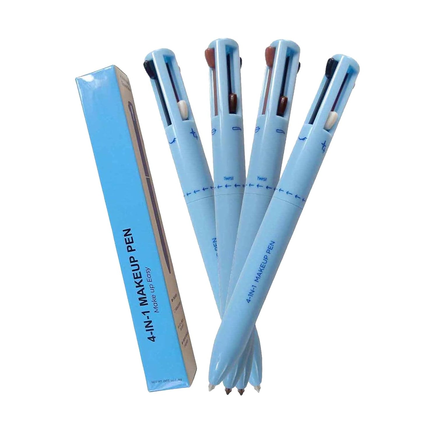 4 in 1 Makeup Pen for Black Eyeliner, Lip Liner, Brow Liner, Highlighter Stick | All in One Face Makeup Pencil Multi Use Eyeliner Waterproof Longwear Easy to Apply